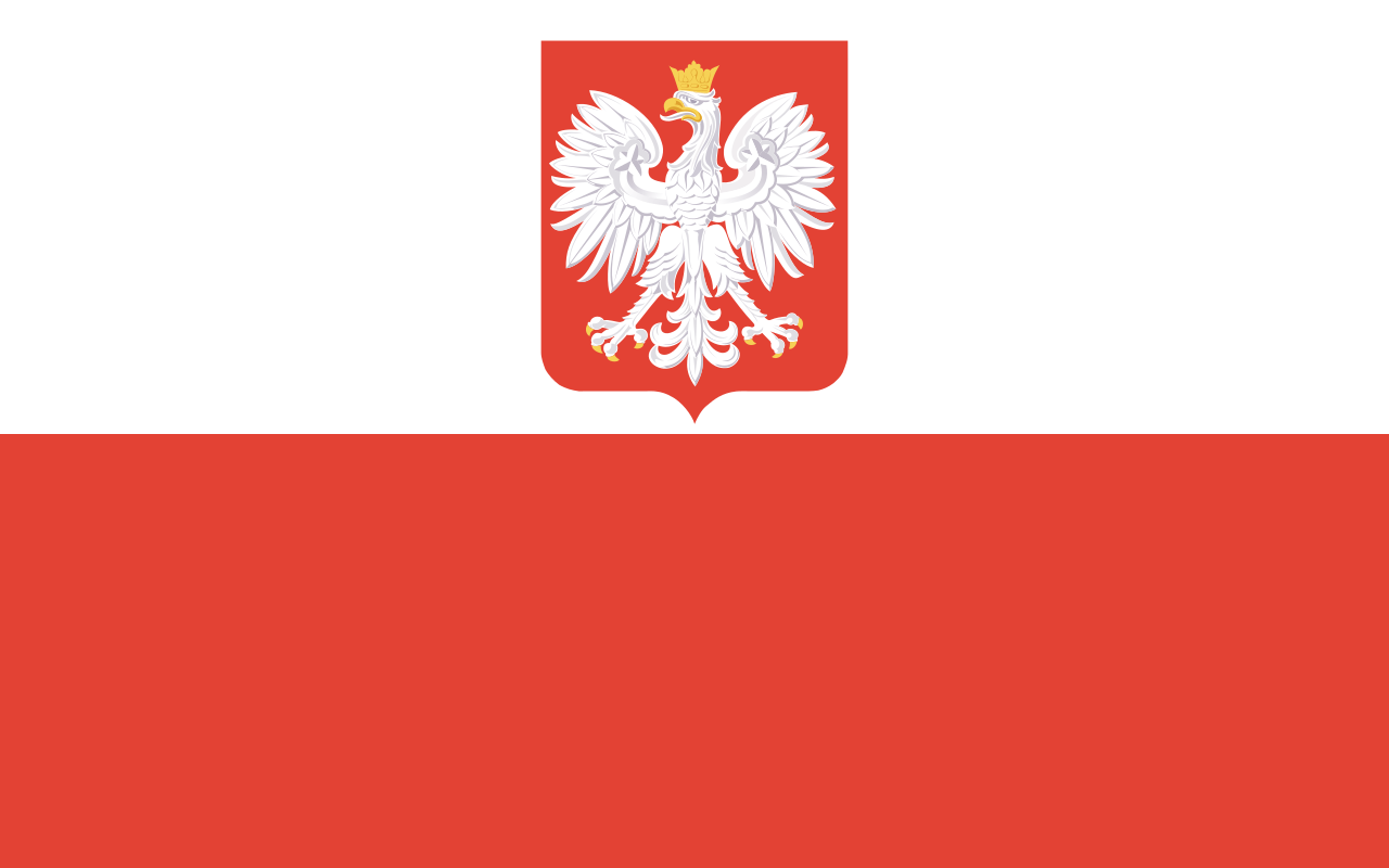 1280px-Flag of Poland (with coat of arms, 1928-1939).svg