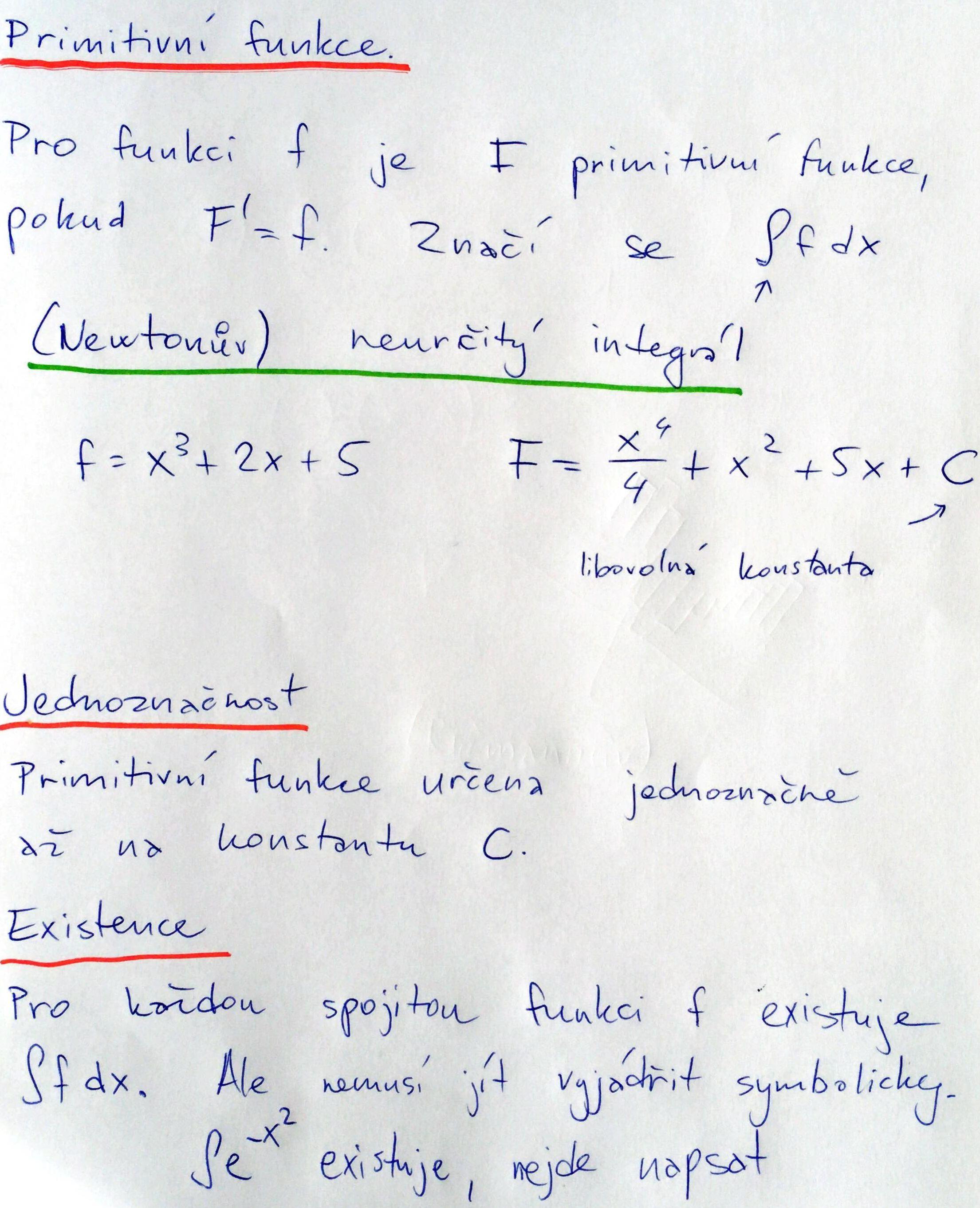 Primitivní funkce