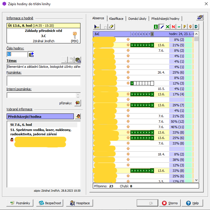 desktop zápis hodiny