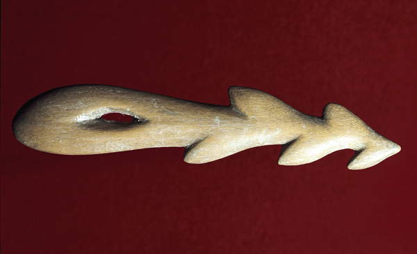 Prehistoric Prehistoric - Prehistory bone harpoon used for fishing Culture of the Magdalenian Upper Paleol - (MeisterDrucke-948053)