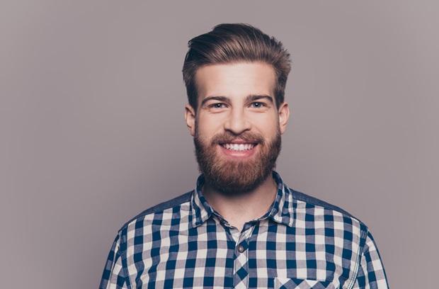 smiling man with beard