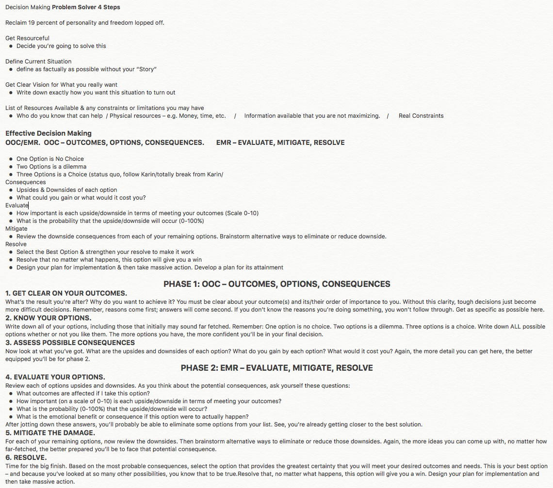 PHASE 1 000 - OUTCOMES, OPTIONS, CONSEQUENCES