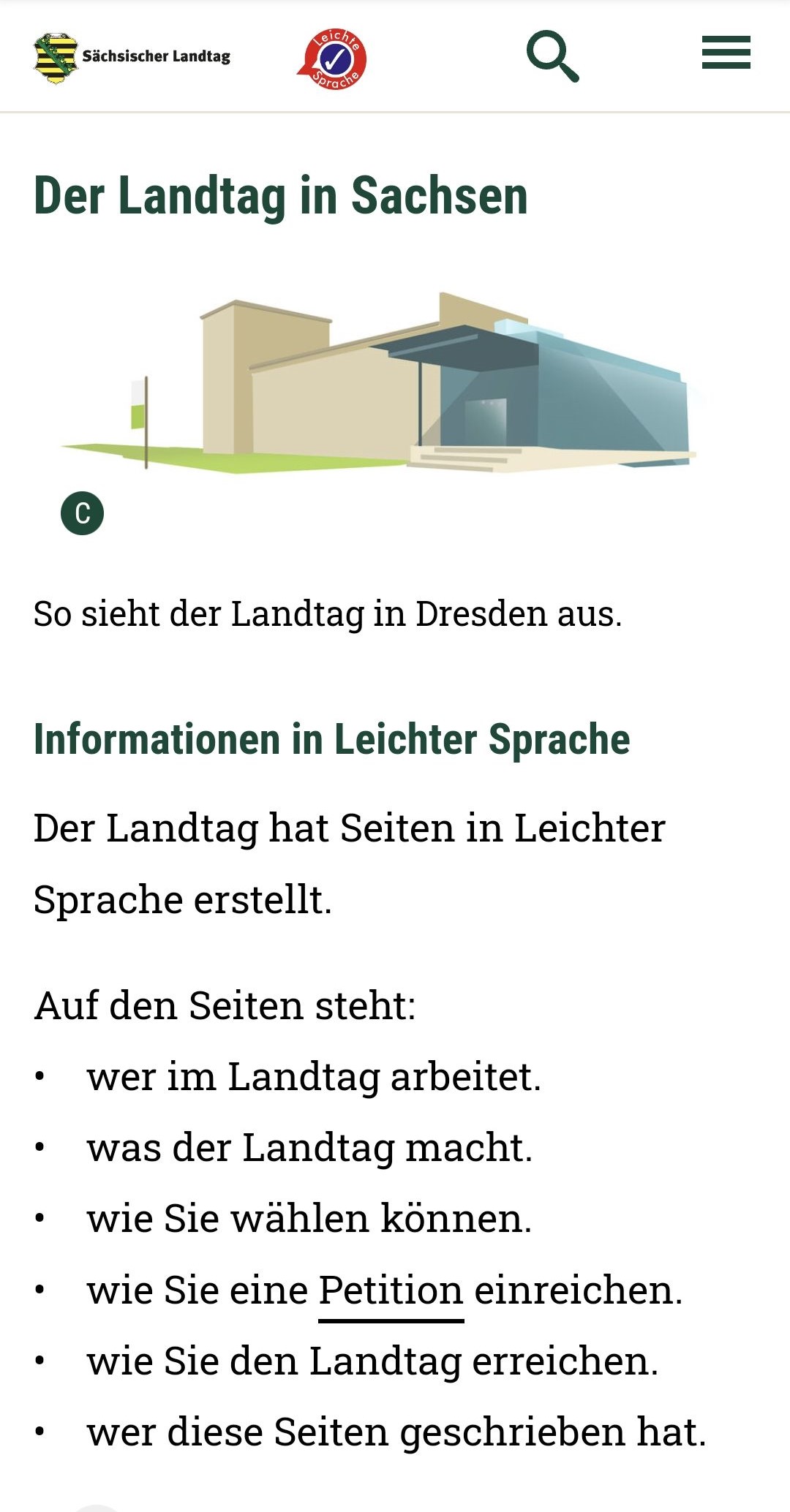 Screenshot Sächsischer Landtag