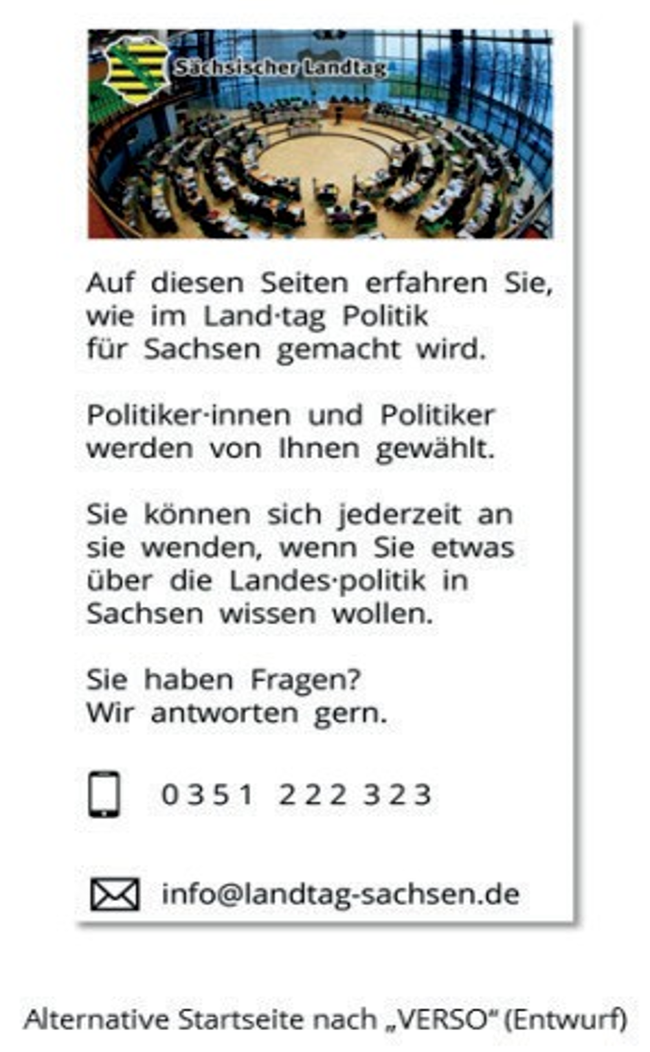 Verso Entwurf Landtag