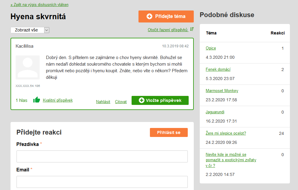 Screenshot 2020-03-11 Hyena skvrnitá iFauna cz