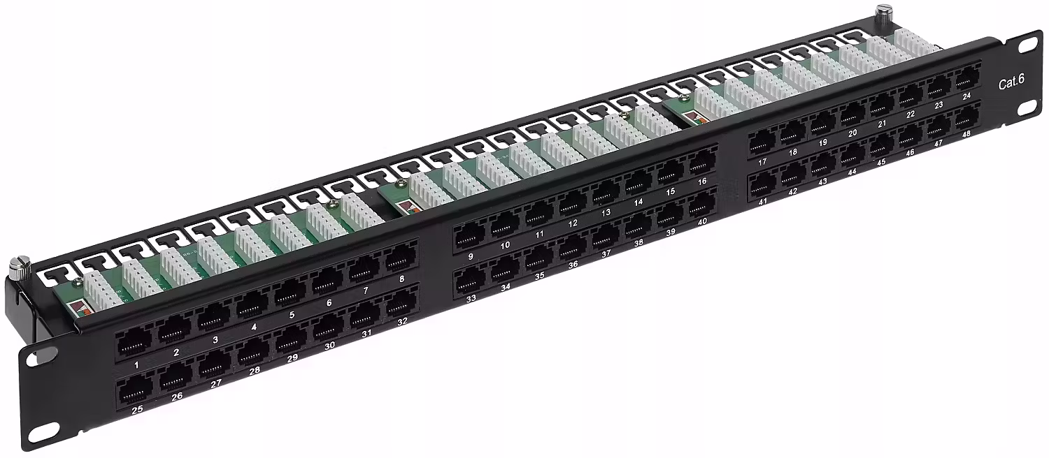 PATCHPANEL-RJ-45-PP-48-RJ-6C-RACK-19-1U-CAT-6-ABCV