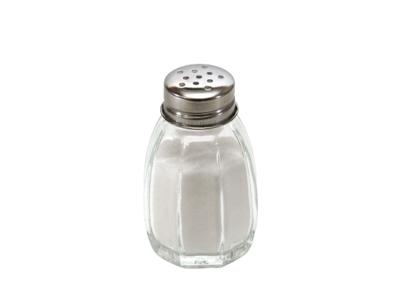 Salt shaker on white background