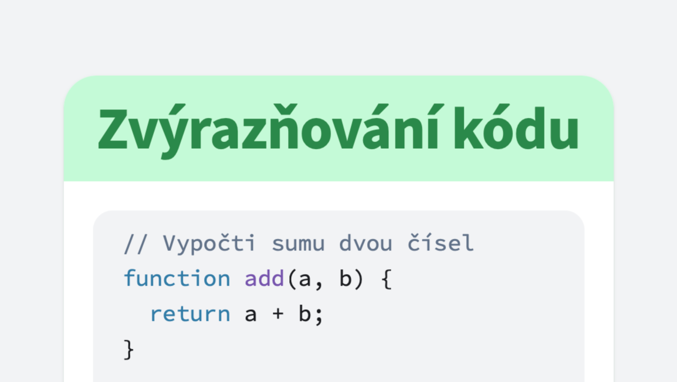 Zvýrazňování programovacích jazyků v OrgPadu