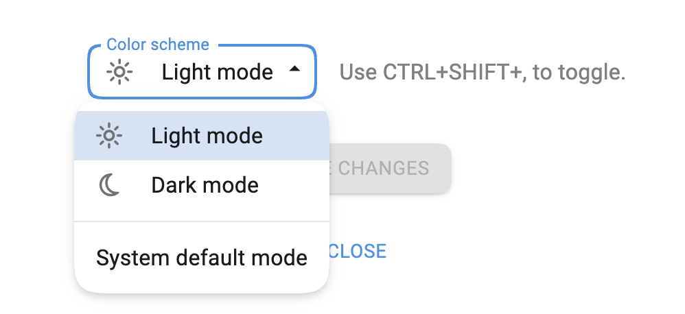 Choice of color scheme
