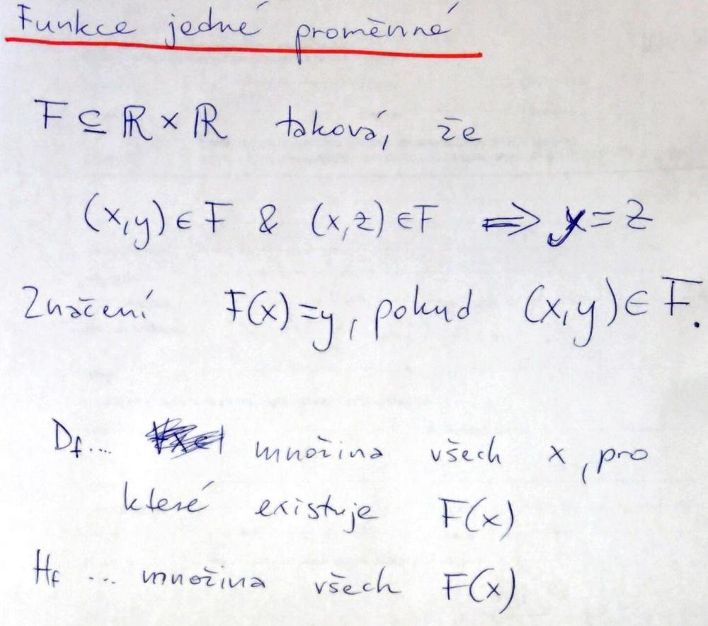 Funkce jedné proměnné