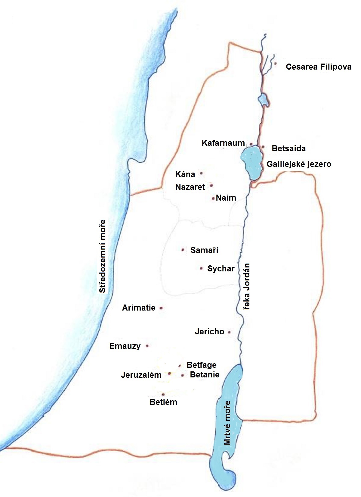 Svatá země - města  bar - kontrolní A4