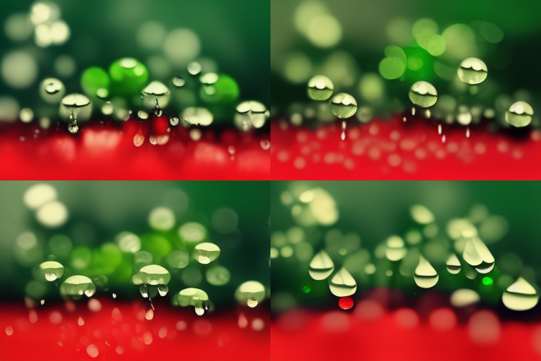 Barus red and green falling raindrops in the air in darkness bo 8a3e31a2-155e-4762-9359-4a4d712db9d0