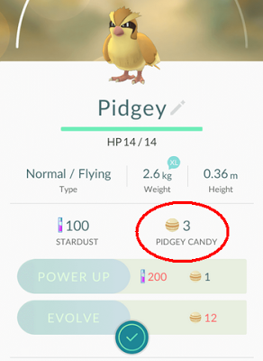 candy pokemongo