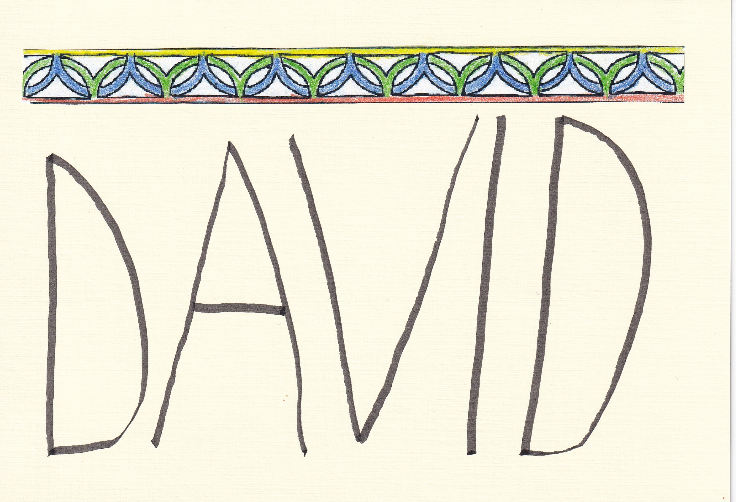 David - kartička se jménem