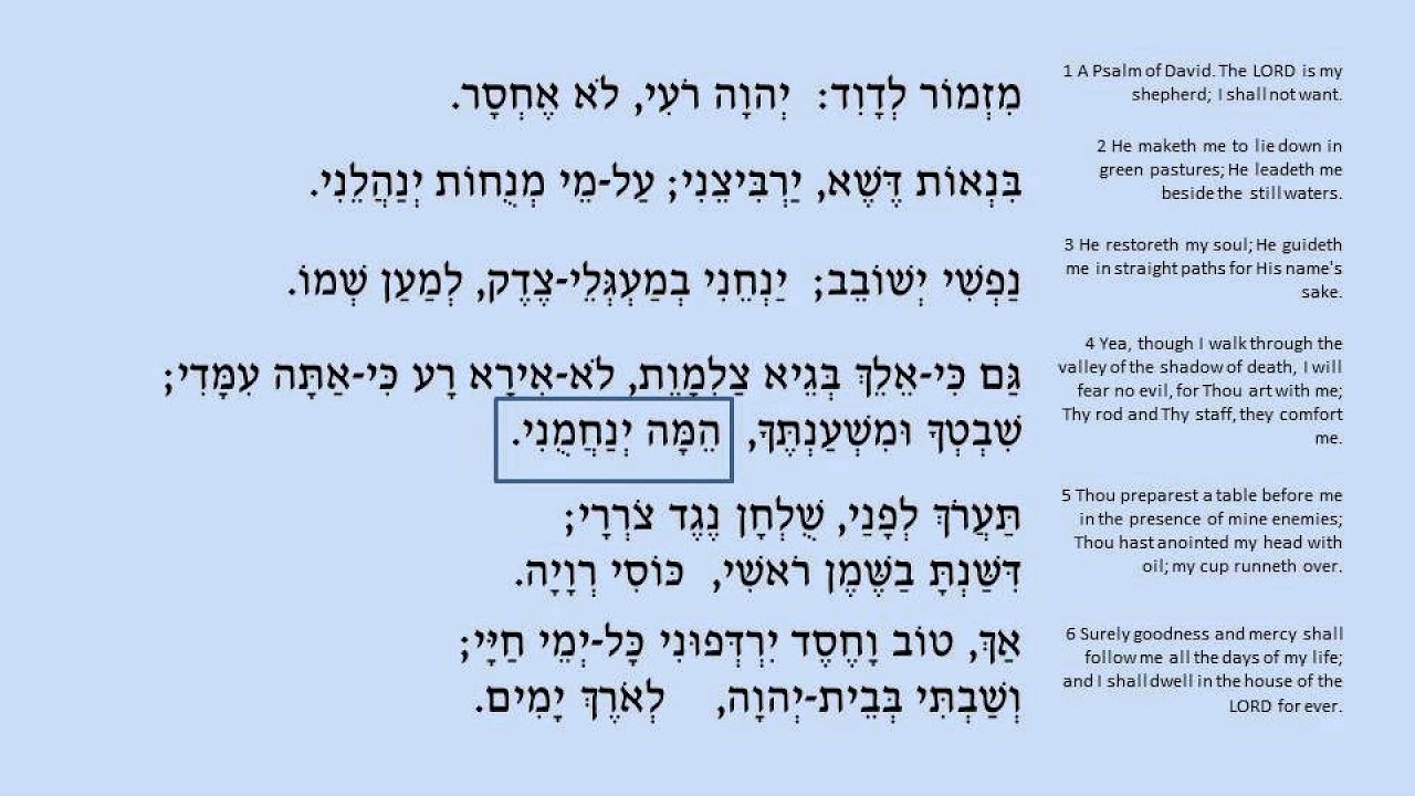 Žalm 23 in Hebrew