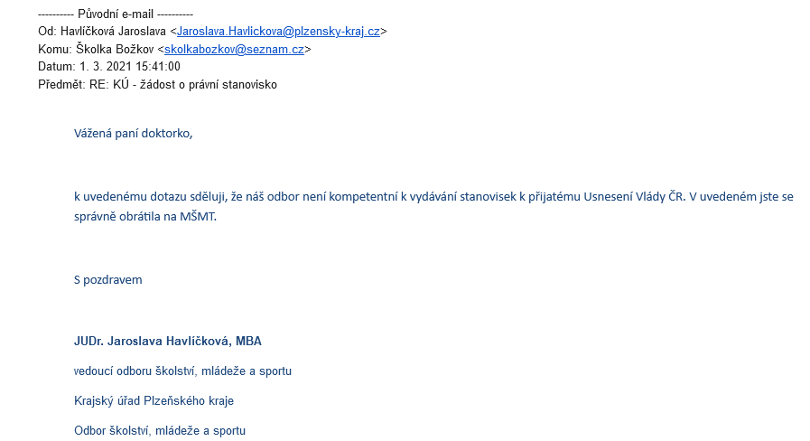 Screenshot 2021-03-11 Fwd RE KÚ - žádost o právní stanovisko - jan krsnak inovativnivzdelavani cz - INSTITUT PRO PODPORU IN[...]
