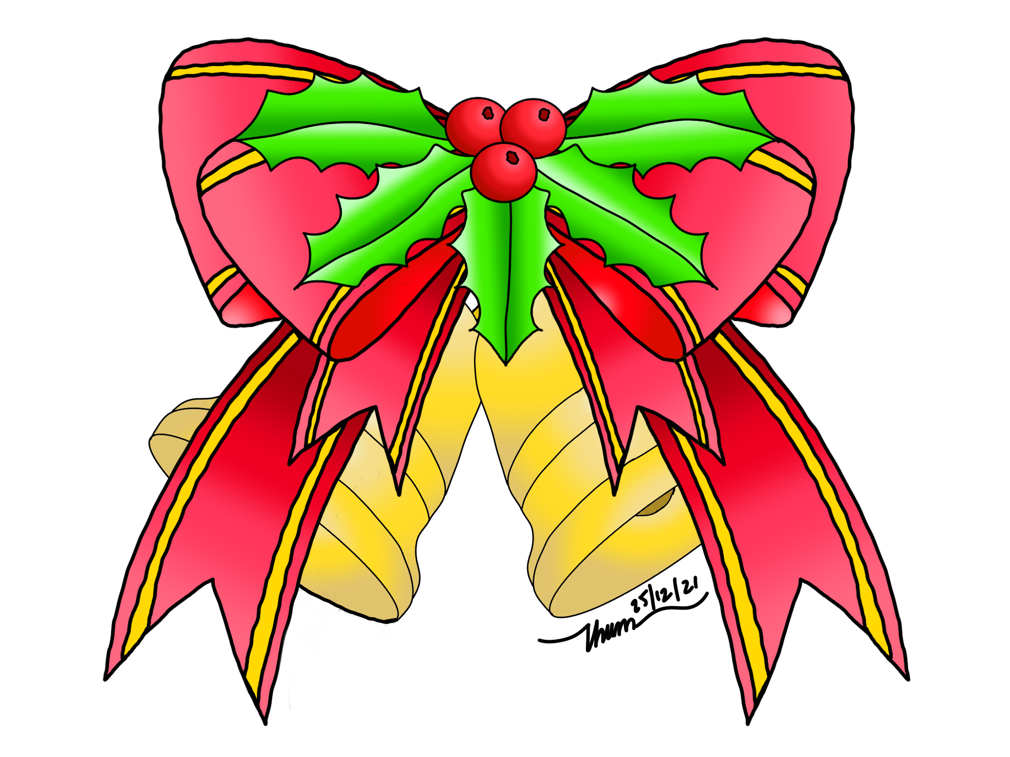 ChristmasRibbonMistoleBell