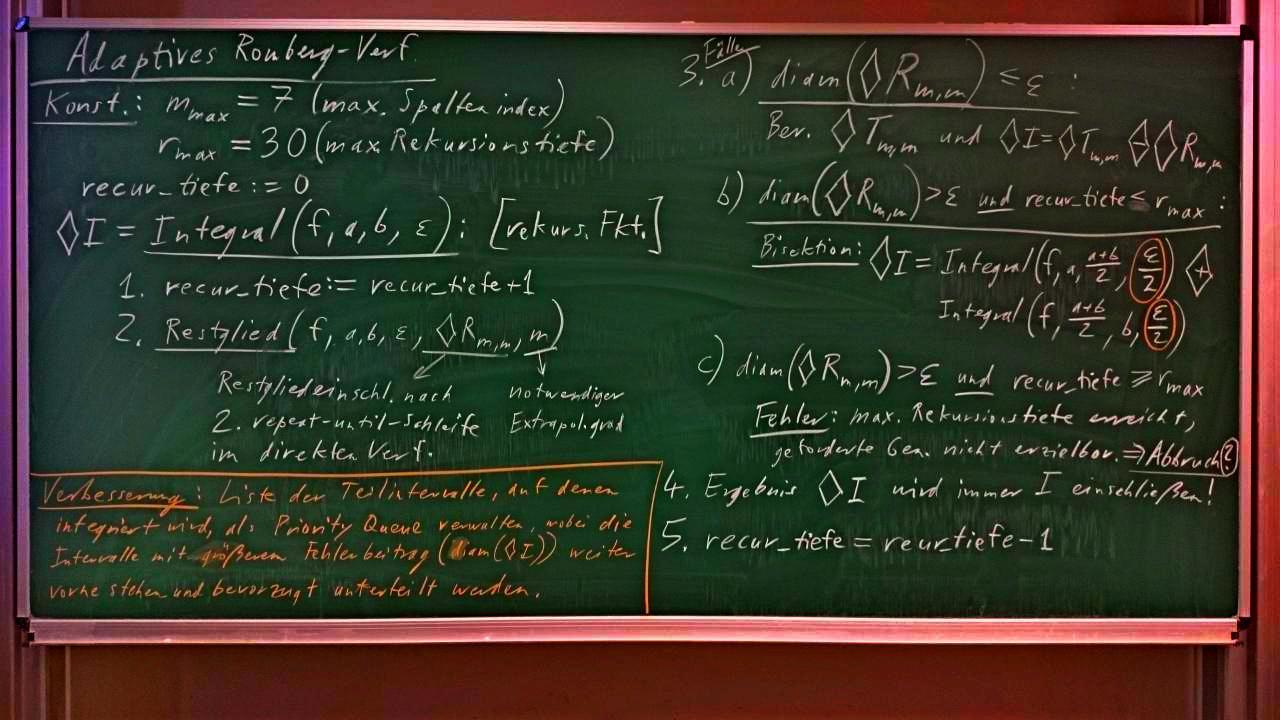 MOSIM-2020-05-28 Tafelbild-3 Romberg-Integration adaptiverAlgorithmus