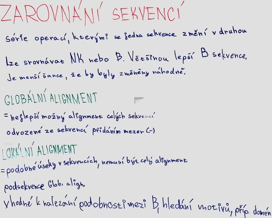 zarovnání sekvencí