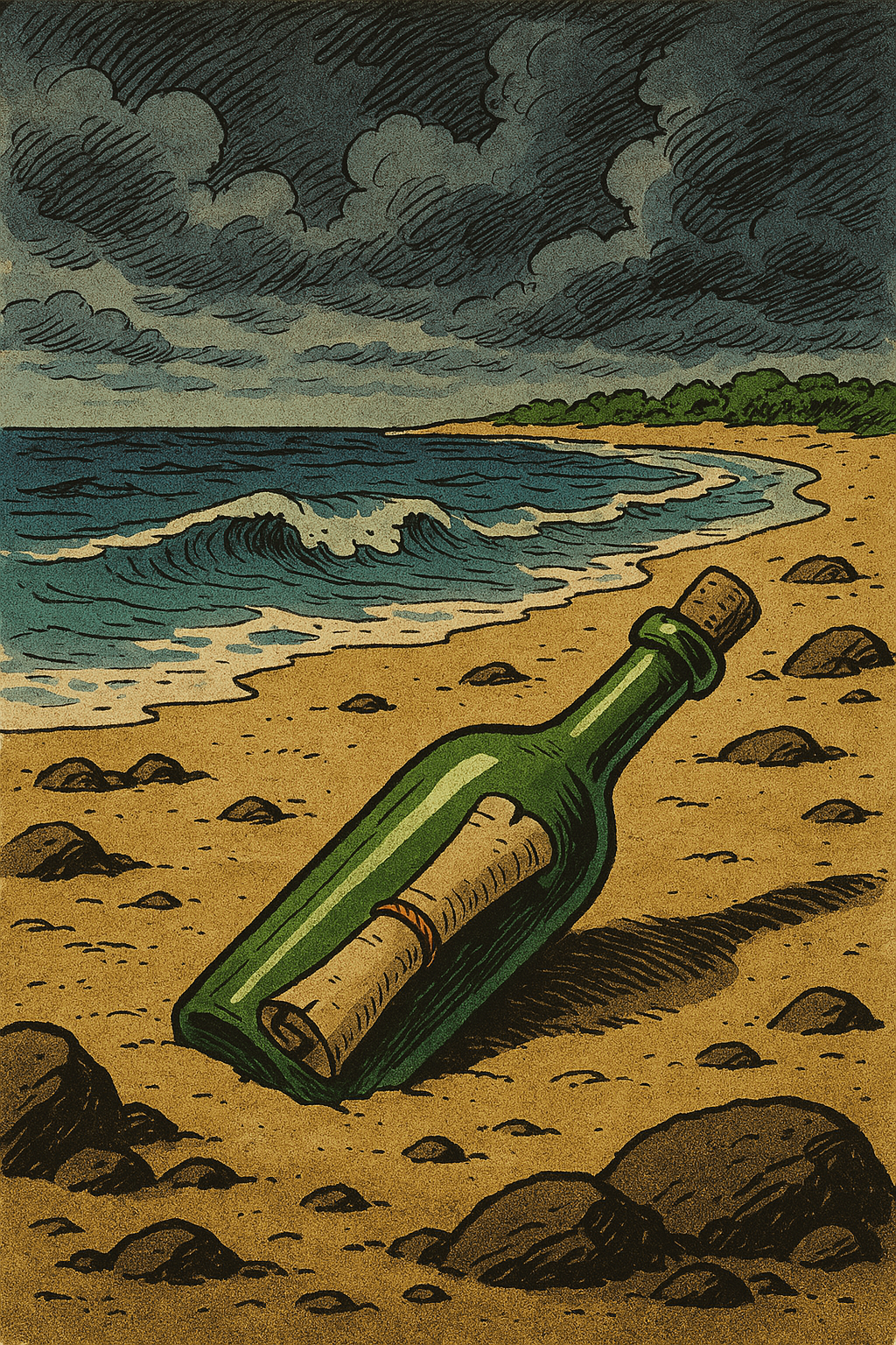 beach-and-bottle-with-a-cryptic-note