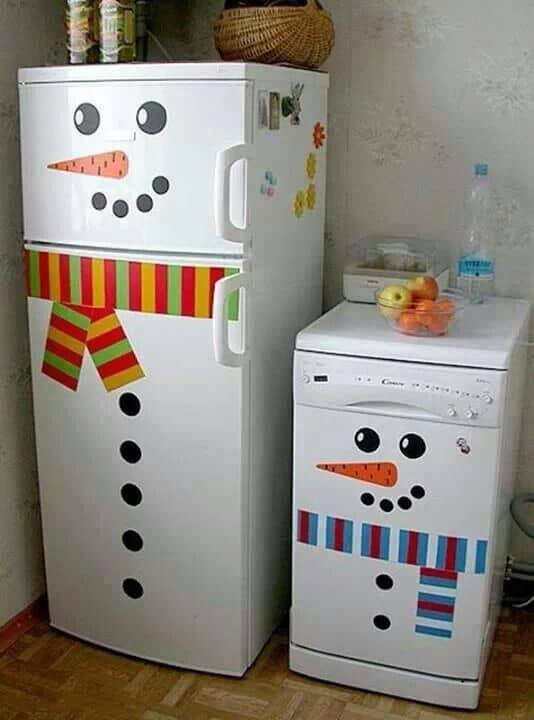 christmas-decoration-ideas-Snowman-Fridge