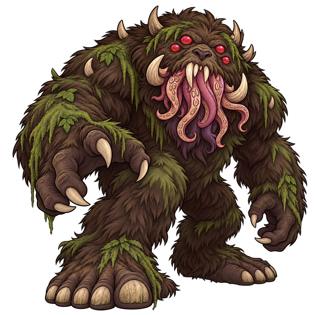 Mossy Tentacle-Eyed Cryptid Monster