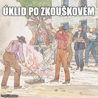 úklid po zkouškovém