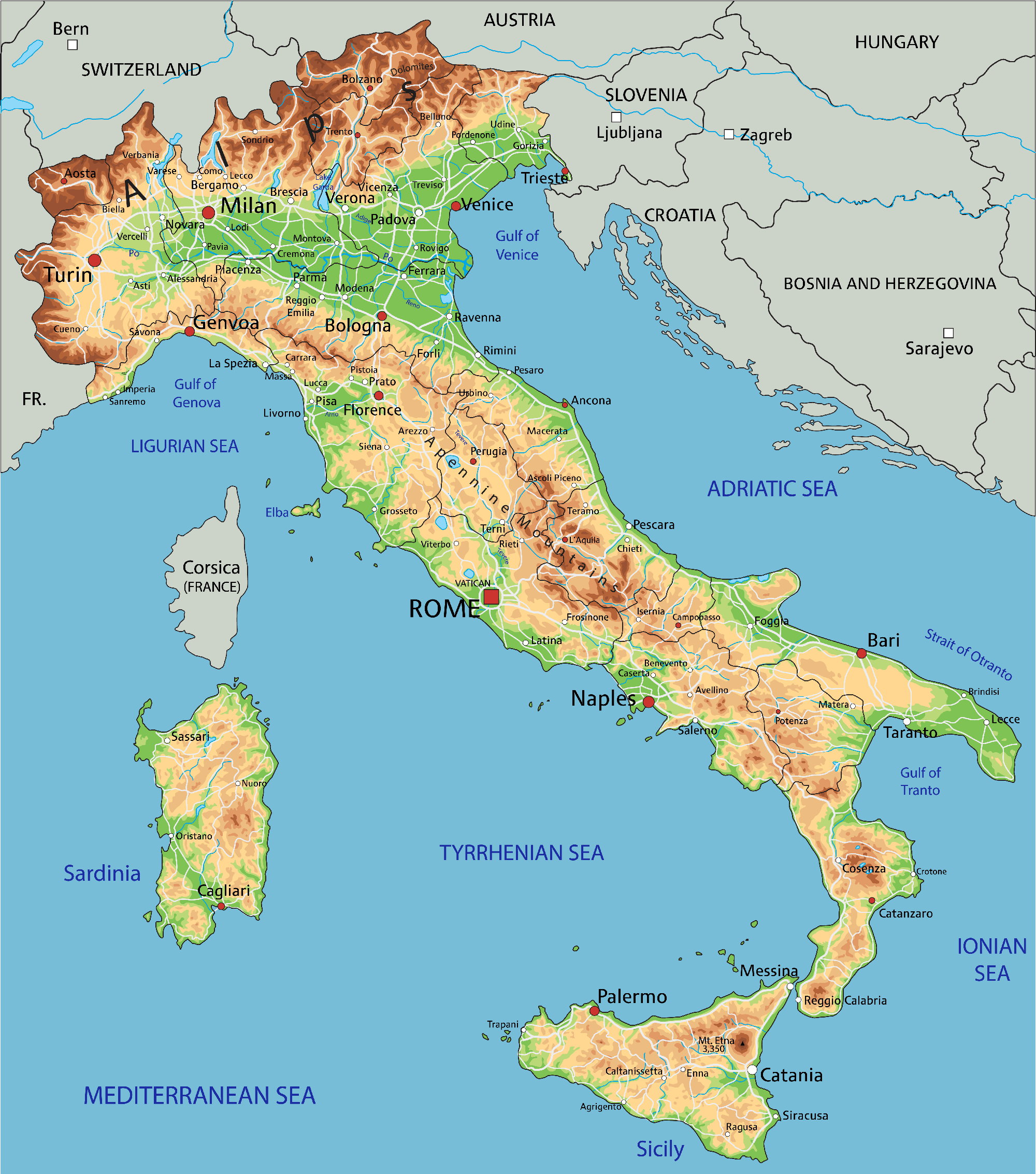 mapa italie 6 geografie