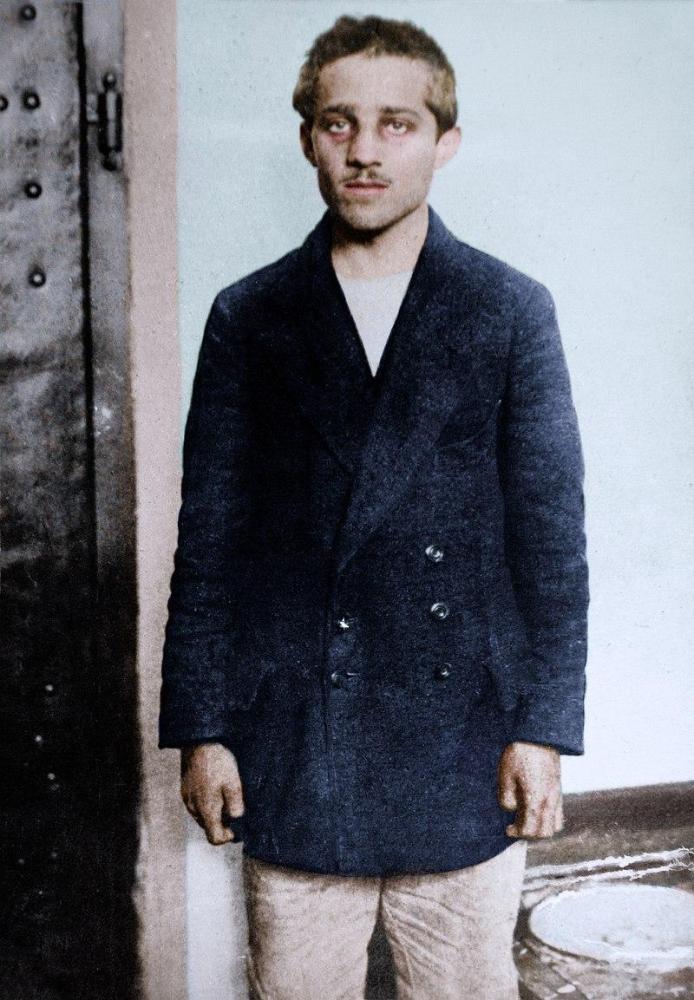 800px-Gavrilo Princip in his prison cell at the Terez%C3%ADn fortress%2C 1914 %2827324412597%29