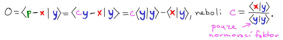 skalarni soucin odvozeni kolme projekce na primku