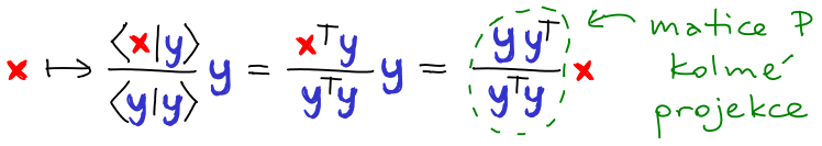 skalarni soucin matice kolme projekce na primku