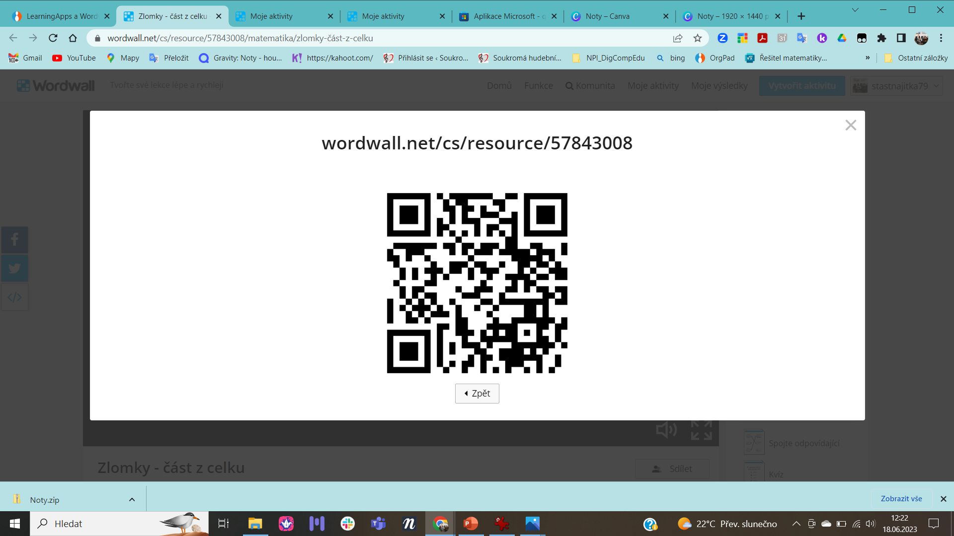 Wordwall noty pomlka