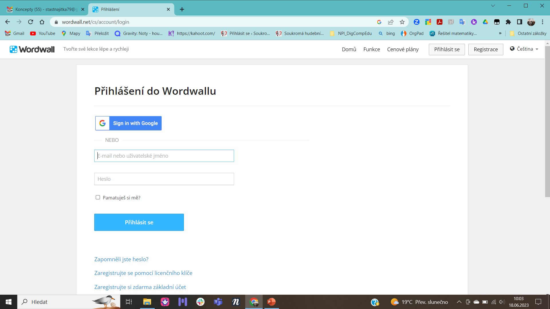 Wordwall přihlášení