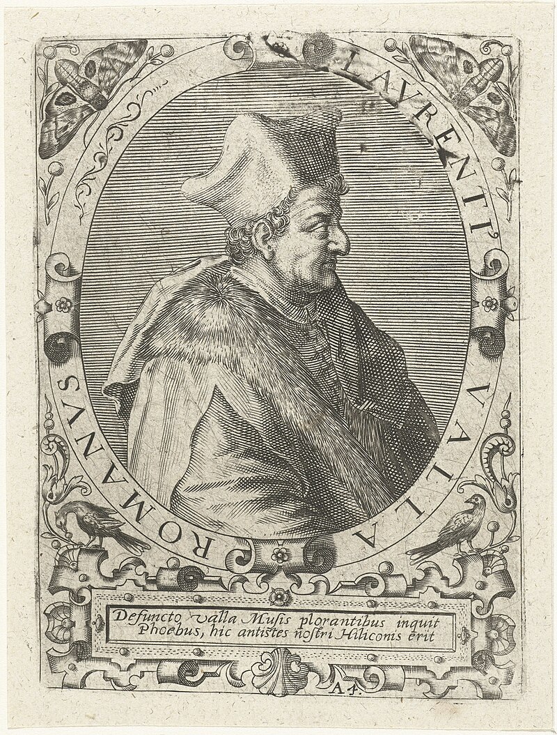 Portret van Lorenzo Valla Laurentius Valla (titel op object), RP-P-1909-4359