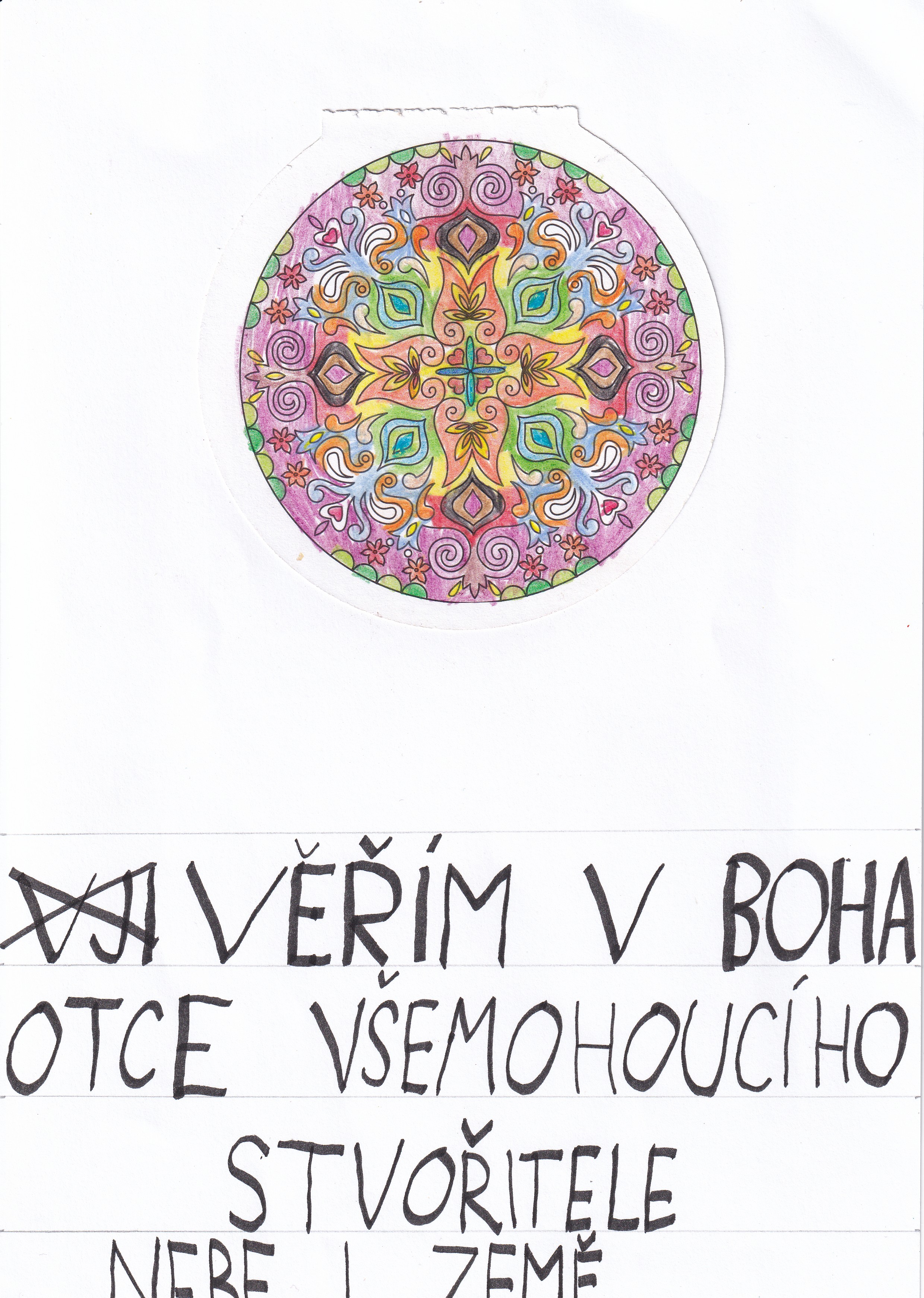 Věřím v Boha - Stvořitele - práce dítěte