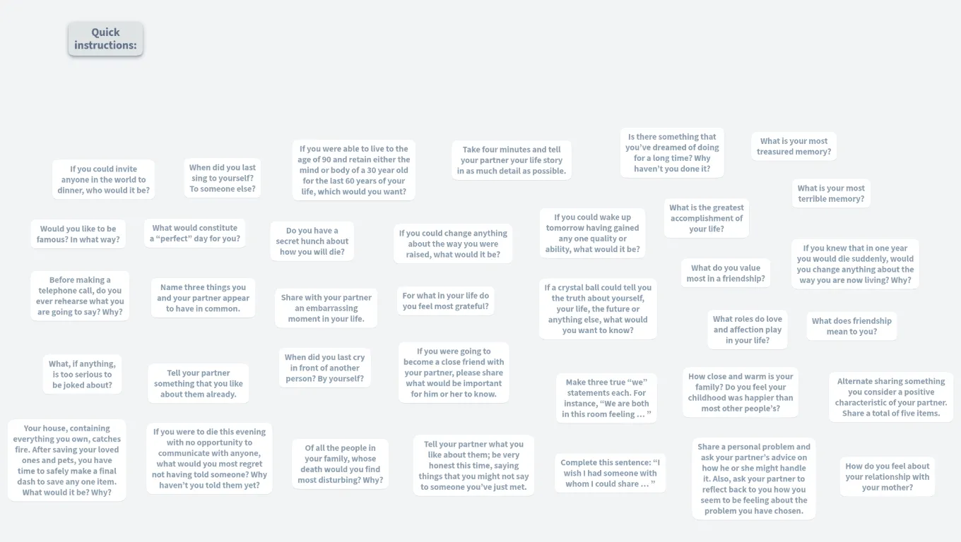 36 Question Love (template)