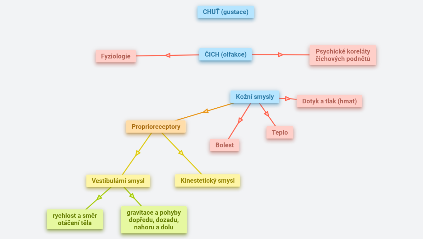 Čich, chuť a kožní smysly