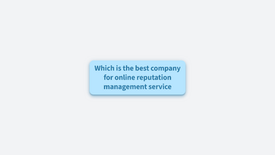 Which is the best company for online reputation management service