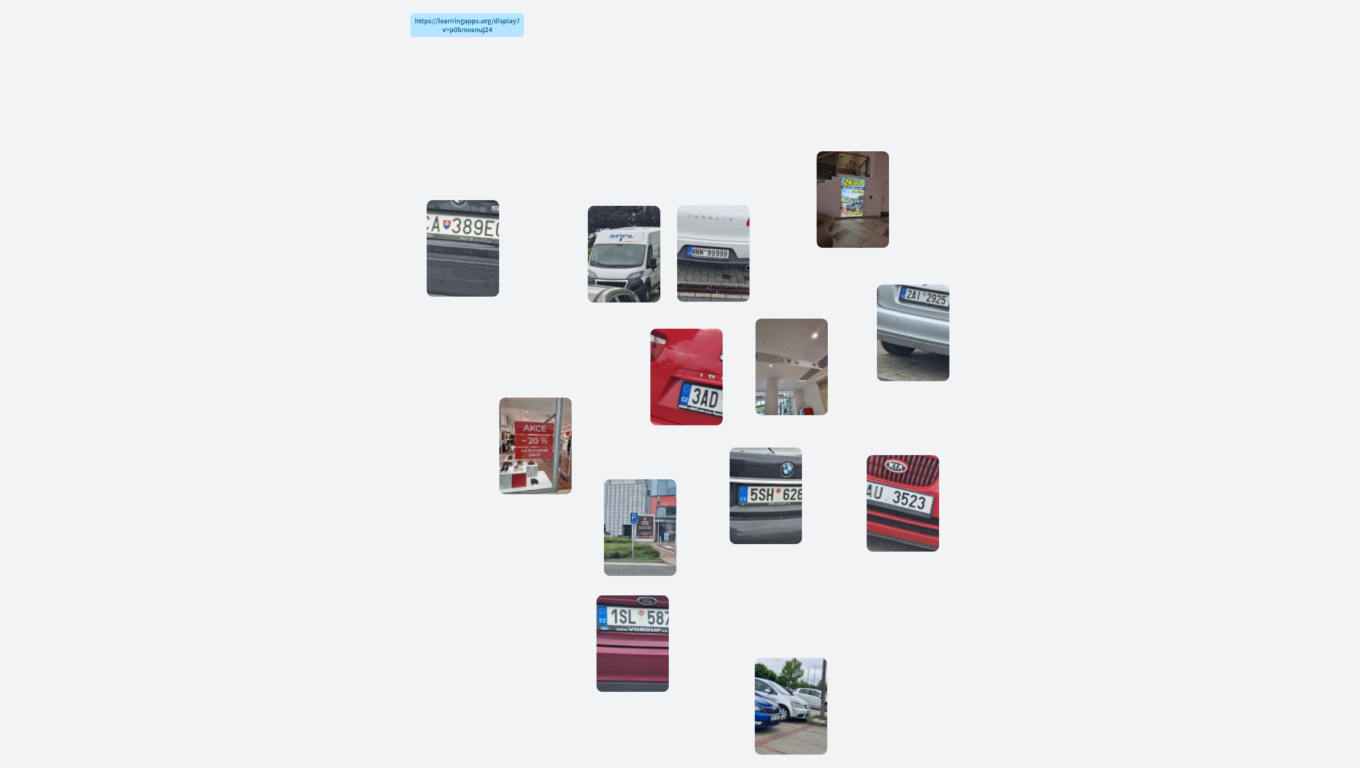 Abeceda a čísla - SPZ značky 