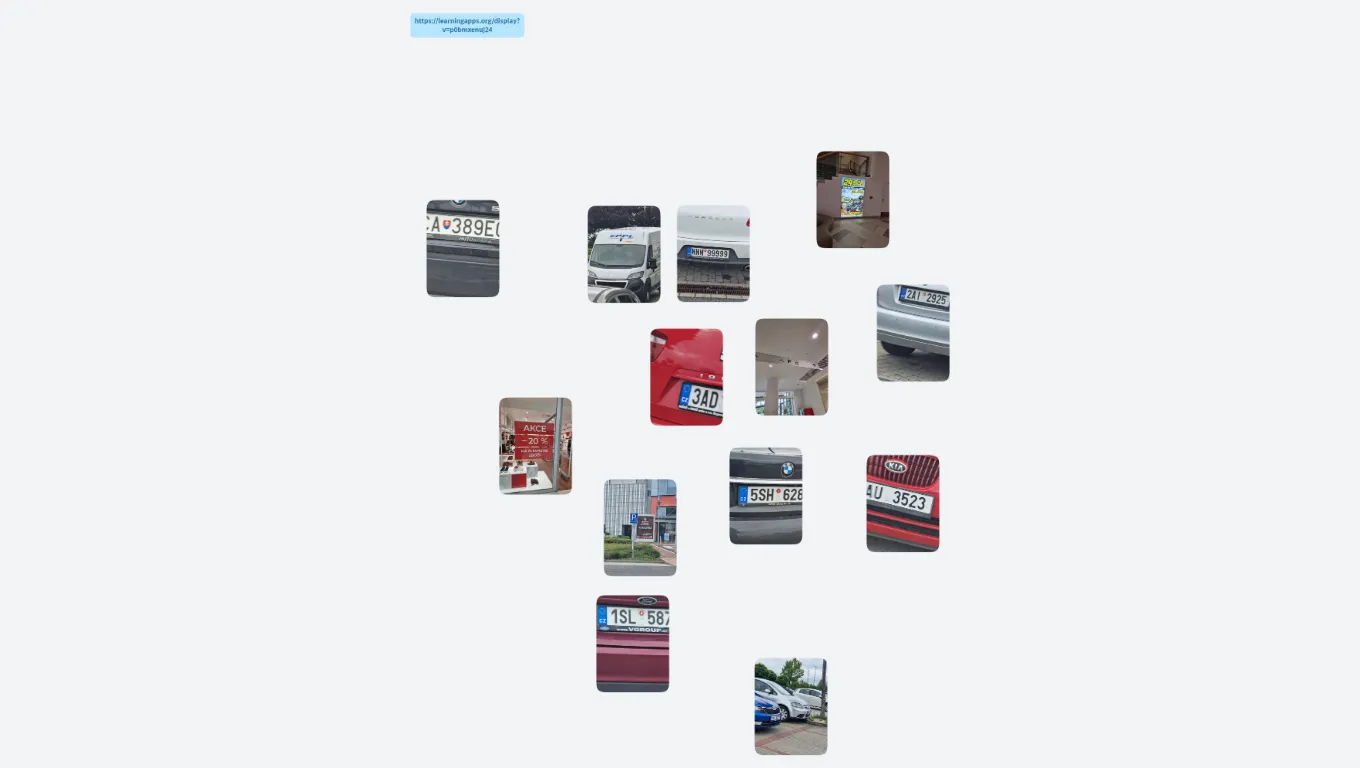 Abeceda a čísla - SPZ značky 