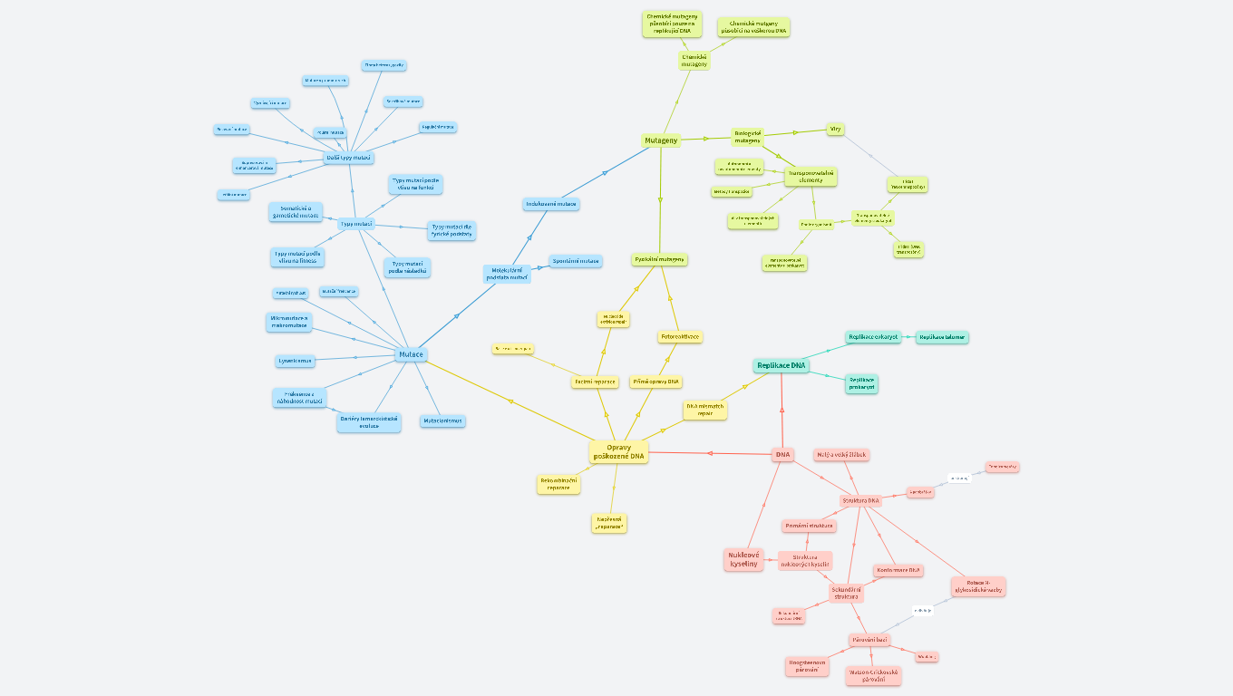 DNA, mutace, mutageny a opravy poškozené DNA
