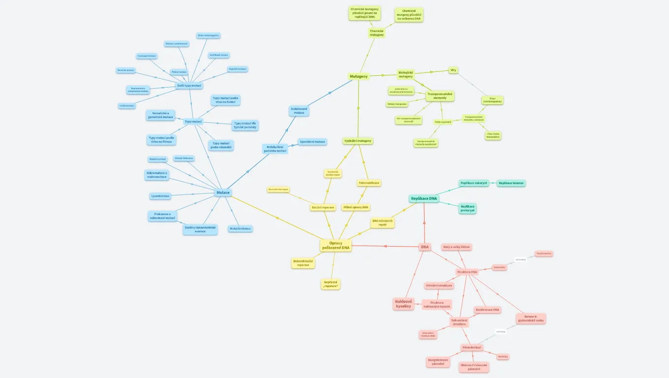 DNA, mutace, mutageny a opravy poškozené DNA