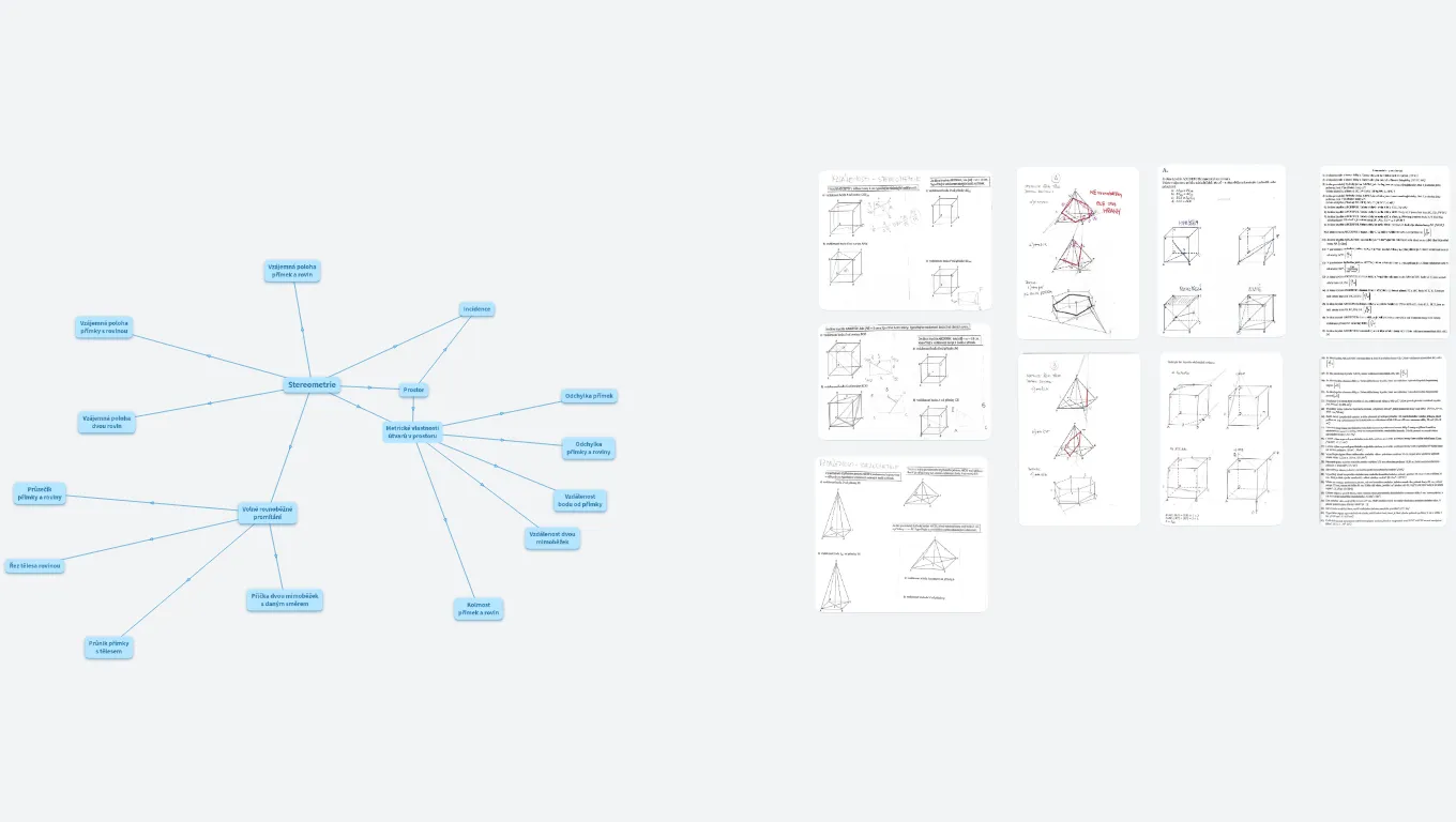 14) Stereometrie - polohové a metrické vlastnosti útvarů v prostoru