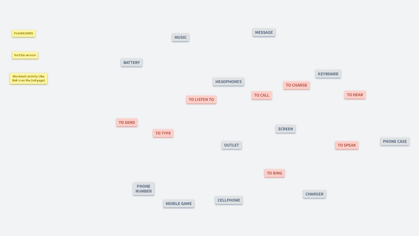 ESL Online Kim's game - phone (with flashcards)