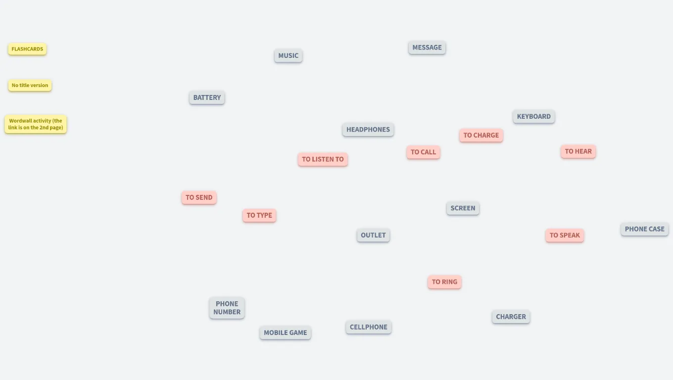 ESL Online Kim's game - phone (with flashcards)